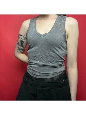 Cable and gauge sport /  grey tank top with gold stars 💛🩶​